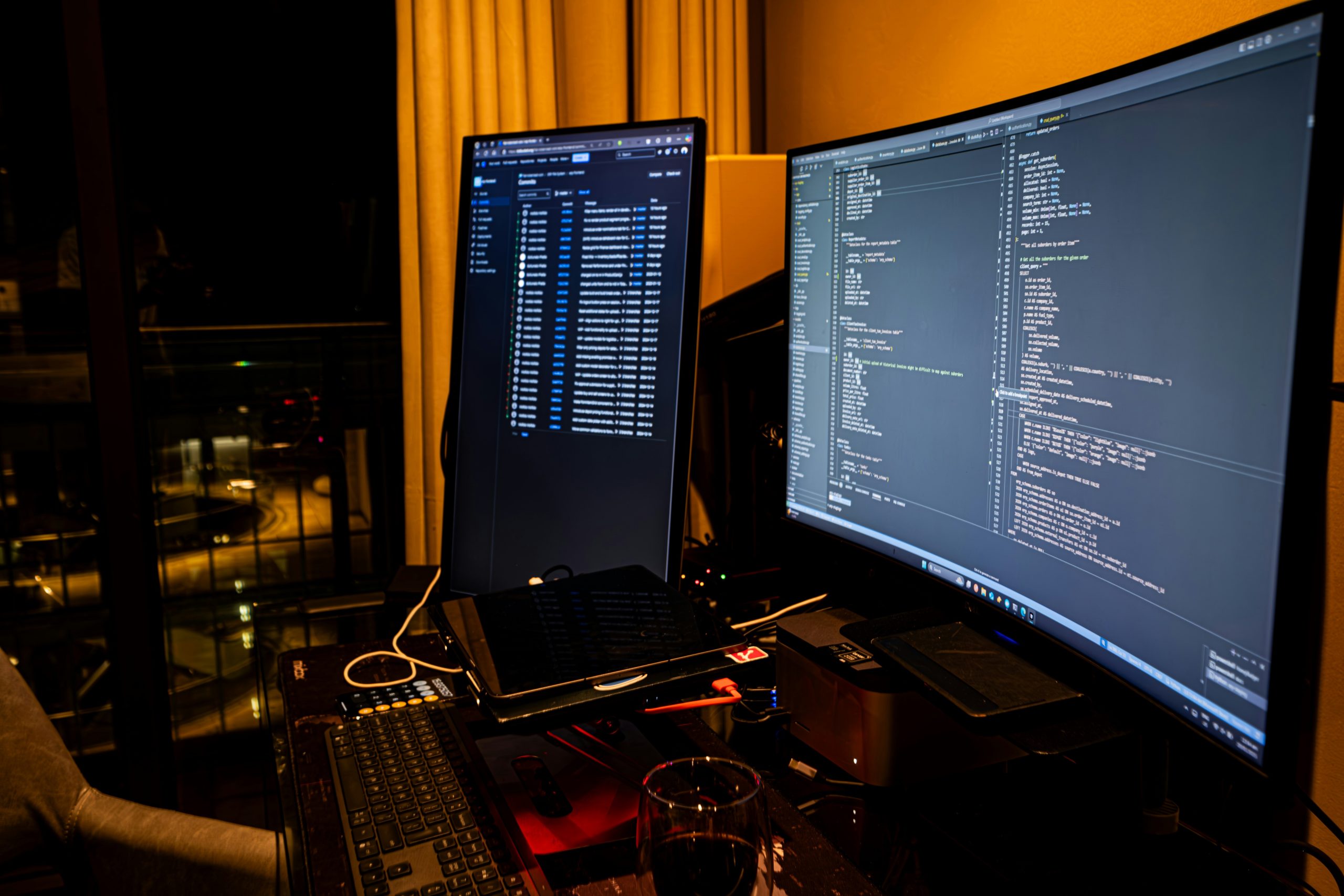 A chaotic office scene during a simulated cyberattack