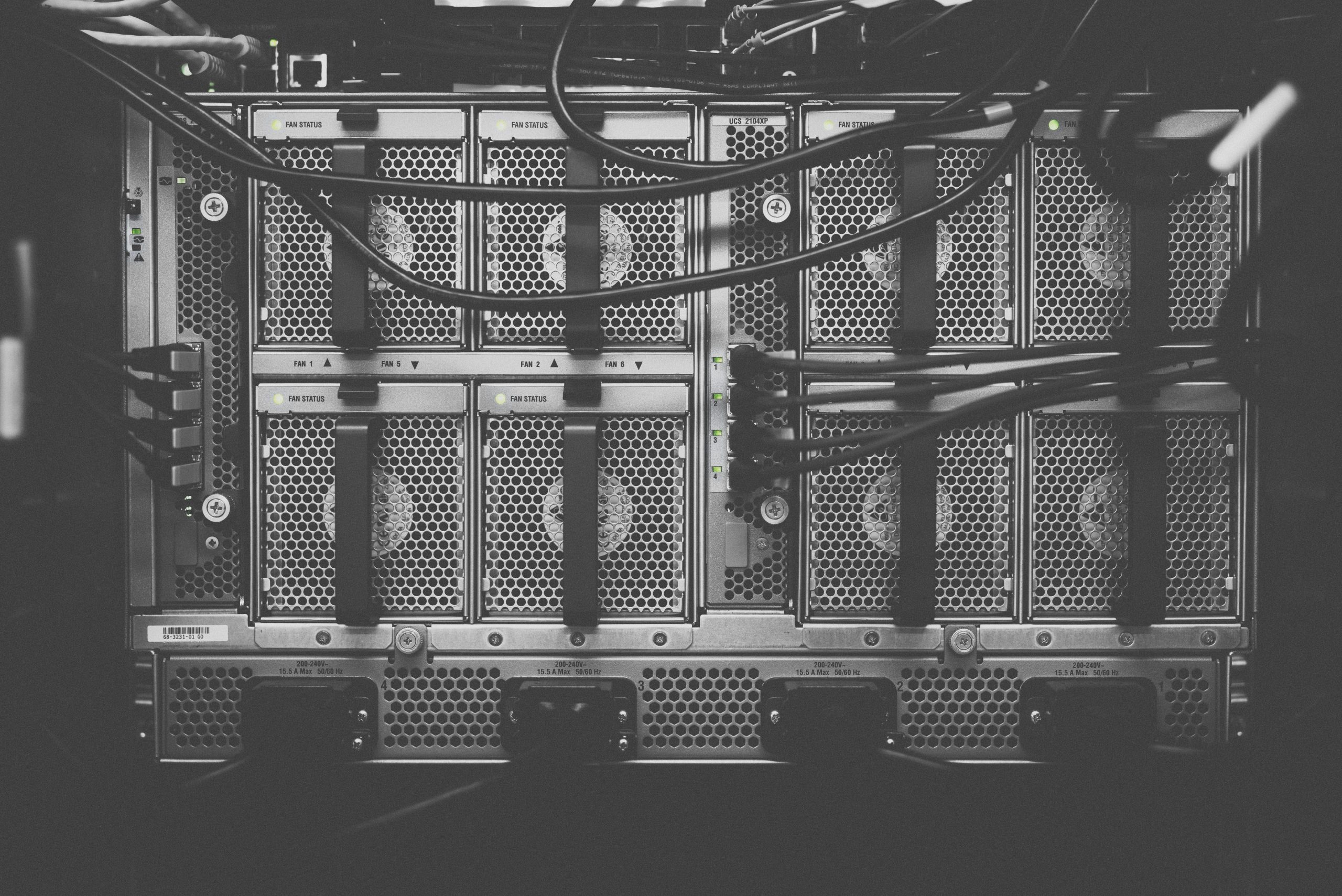server room with glowing lights